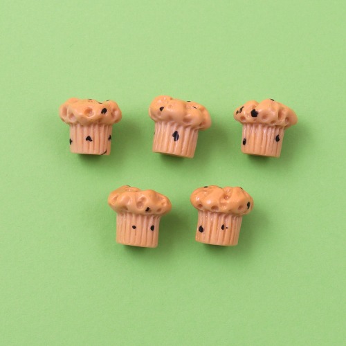 [아이디네248] 미니어처 머핀 5개입 음식 장식 데코 소품 나무 배경판 모형 만들기재료